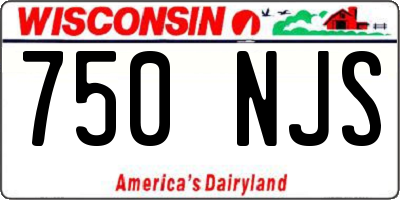 WI license plate 750NJS