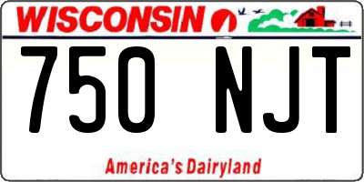 WI license plate 750NJT