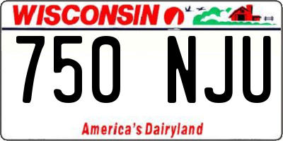 WI license plate 750NJU