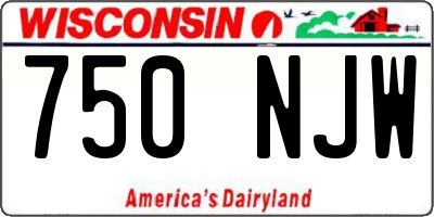 WI license plate 750NJW