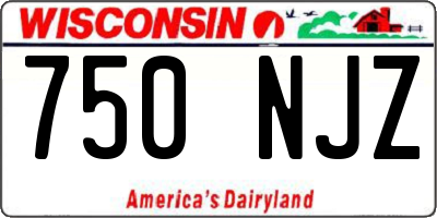 WI license plate 750NJZ