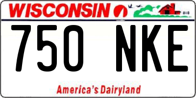 WI license plate 750NKE