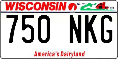 WI license plate 750NKG