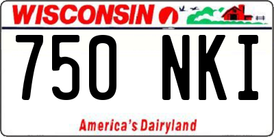 WI license plate 750NKI