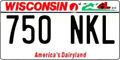 WI license plate 750NKL