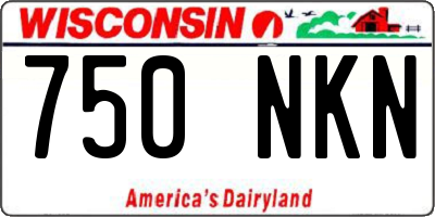 WI license plate 750NKN
