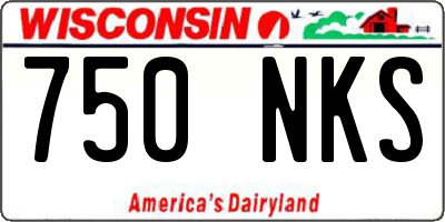 WI license plate 750NKS