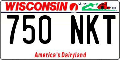 WI license plate 750NKT