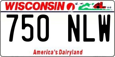 WI license plate 750NLW