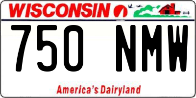 WI license plate 750NMW