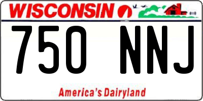 WI license plate 750NNJ
