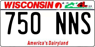 WI license plate 750NNS