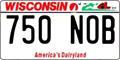WI license plate 750NOB