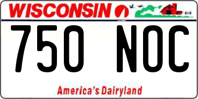 WI license plate 750NOC