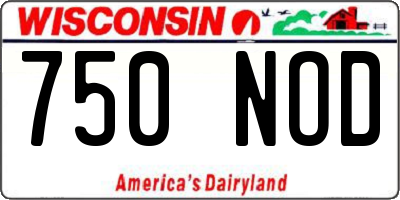 WI license plate 750NOD