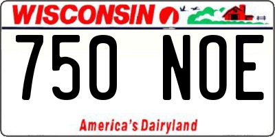 WI license plate 750NOE