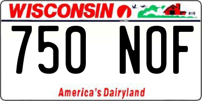 WI license plate 750NOF
