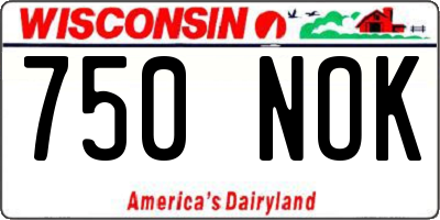 WI license plate 750NOK