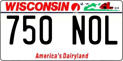 WI license plate 750NOL