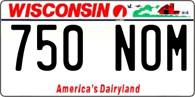 WI license plate 750NOM