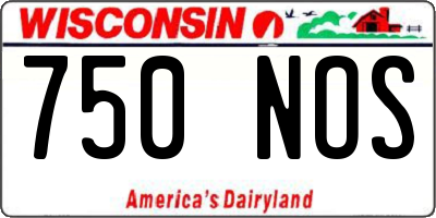WI license plate 750NOS