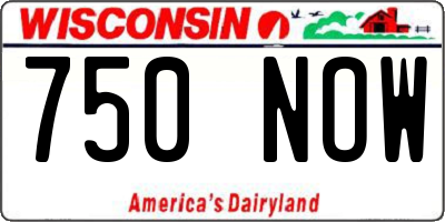 WI license plate 750NOW
