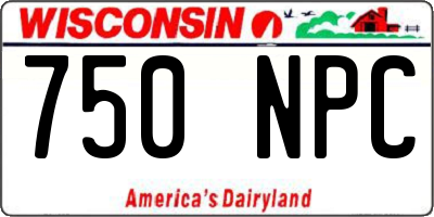 WI license plate 750NPC