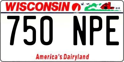 WI license plate 750NPE