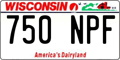 WI license plate 750NPF