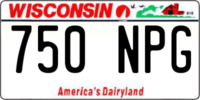 WI license plate 750NPG
