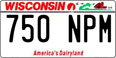 WI license plate 750NPM