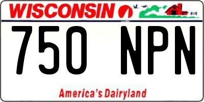 WI license plate 750NPN