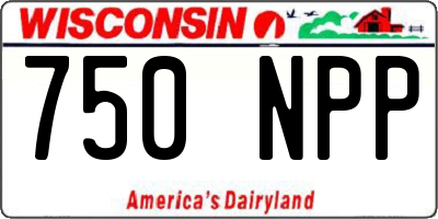WI license plate 750NPP