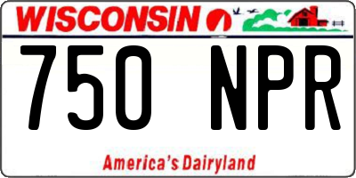 WI license plate 750NPR