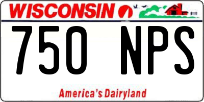 WI license plate 750NPS