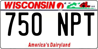 WI license plate 750NPT