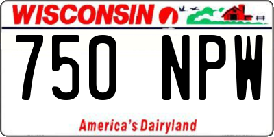 WI license plate 750NPW