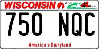 WI license plate 750NQC