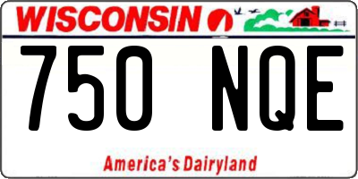 WI license plate 750NQE