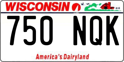 WI license plate 750NQK