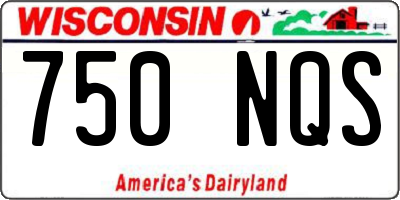 WI license plate 750NQS
