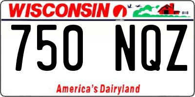 WI license plate 750NQZ