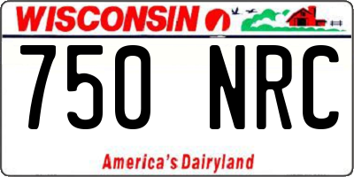 WI license plate 750NRC