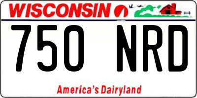 WI license plate 750NRD