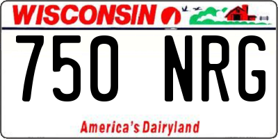 WI license plate 750NRG