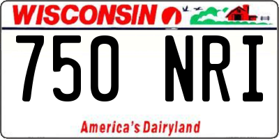 WI license plate 750NRI