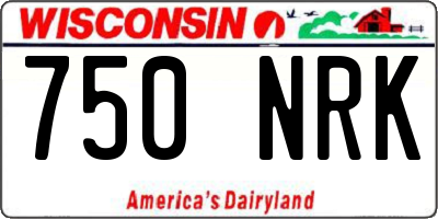 WI license plate 750NRK