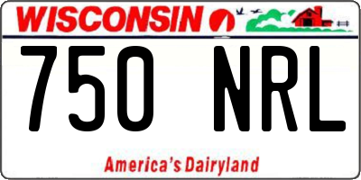 WI license plate 750NRL