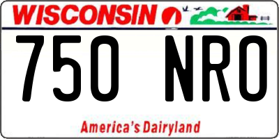 WI license plate 750NRO