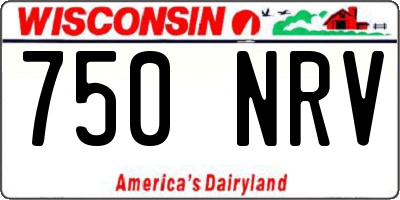WI license plate 750NRV
